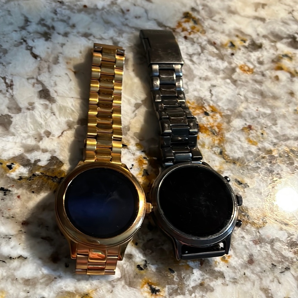 Set of Fossil watches. Gun metal gray and rose gold 4th generation smart.